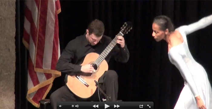 Diana Turner-Forte Dancing and Ryan Book performing an original composition at Owens Auditorium